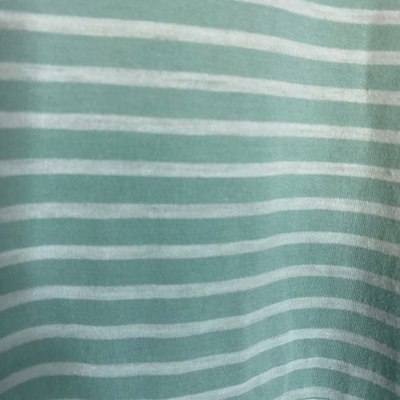 Hot Cotton Woman Mint Green Striped 3/4 Sleeve Tee Shirt Plus Size 2X - Picture 13 of 16